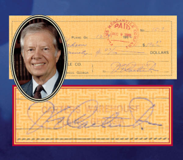President Jimmy Carter signed Check - Quite Rare These Days